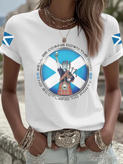 Women's UK Football Lover Scotland Iron On Short Sleeve T-Shirt-2