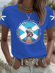 Women's UK Football Lover Scotland Iron On Short Sleeve T-Shirt-3