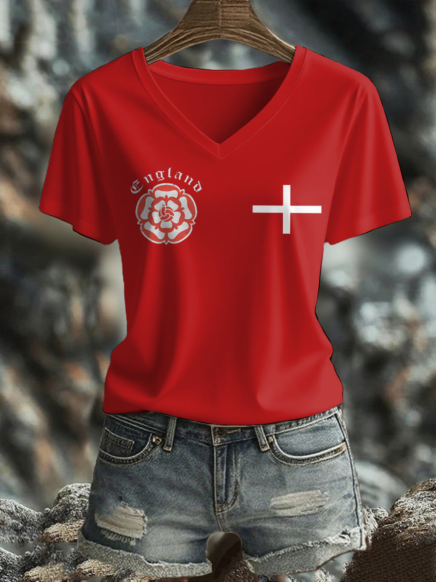 Women's England Football Lover It's Coming Home 2026 Printed T-shirt-2