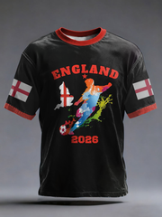Men's UK Football Lover England  2026 Printed short sleeves t-shirt