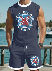Men's UK Football Lover Scotland Printed  vest set