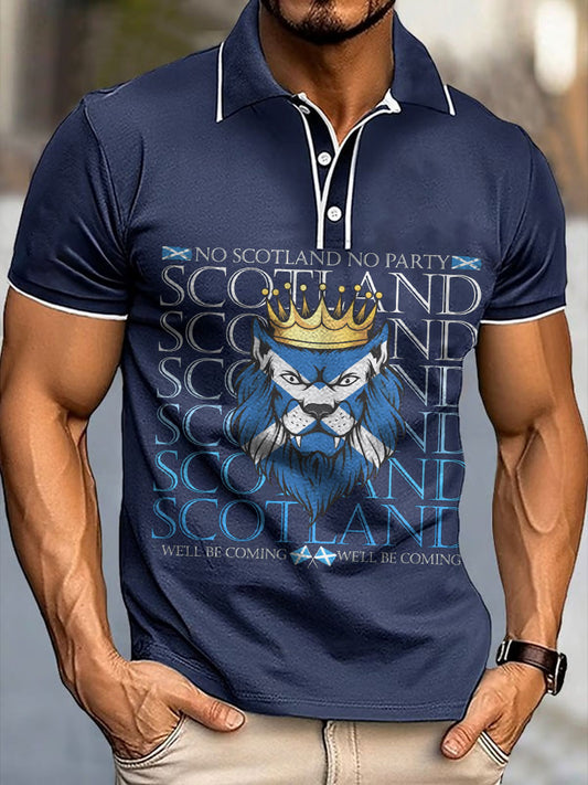 Men's Scotland Football Lover Tartan Army Printed Casual Tops