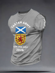 Men's Scotland Football Lover Tartan Army Printed Tank Tops