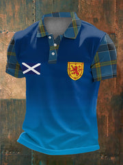 Men's UK Football Lover Scotland Printed  polo shirt
