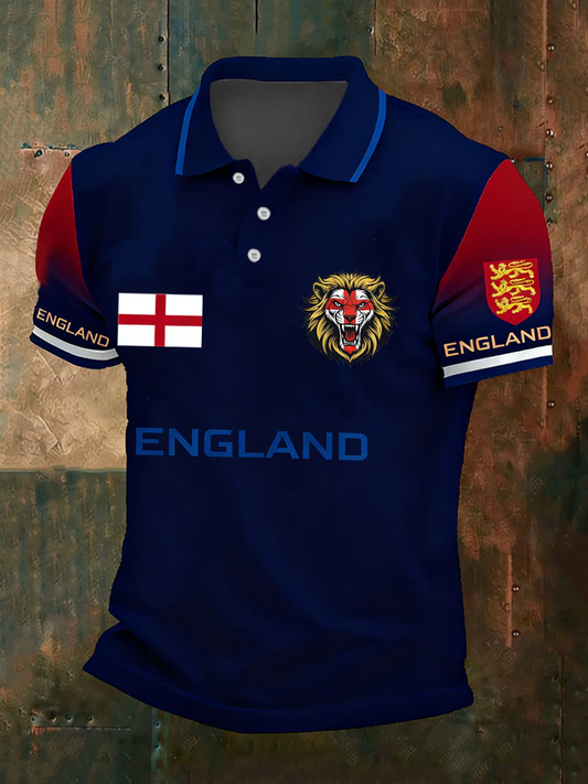 Men's UK Football Lover England Printed polo shirt