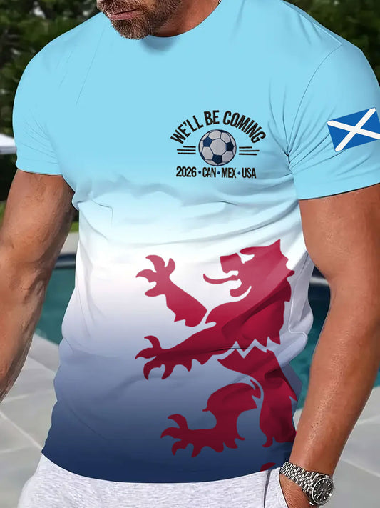 Men's Scotland Football Lover Tartan Army Printed T-shirt