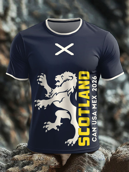 Men's Scotland Football Lover Tartan Army Printed T-shirt