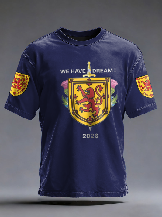 Men's UK Football Lover Scotland Printed  imitation cotton short-sleeved T-shirt