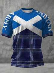 Men's Scotland Football Lover Tartan Army Printed T-shirt