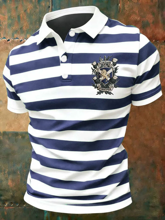 Men's Scotland Football Lover Tartan Army Printed Casual Tops