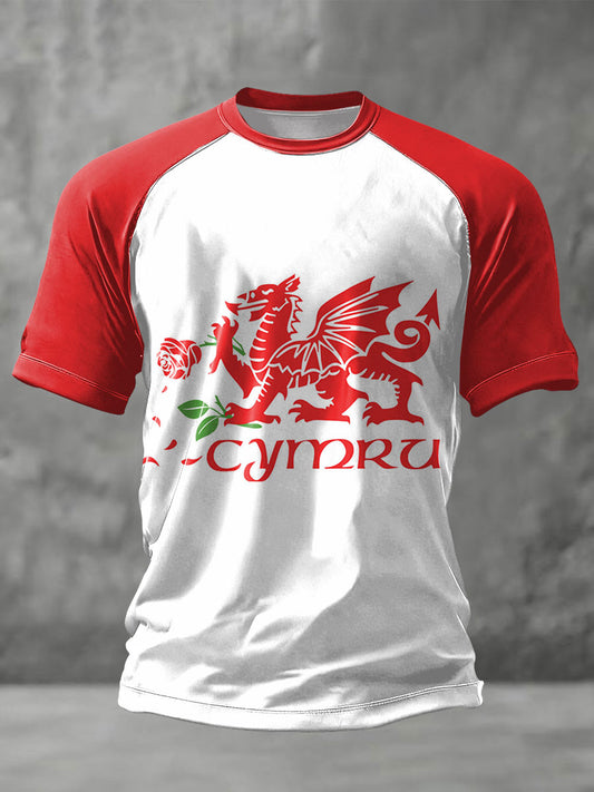Men's Wales Rugby Lover Printed Waffle T-shirt