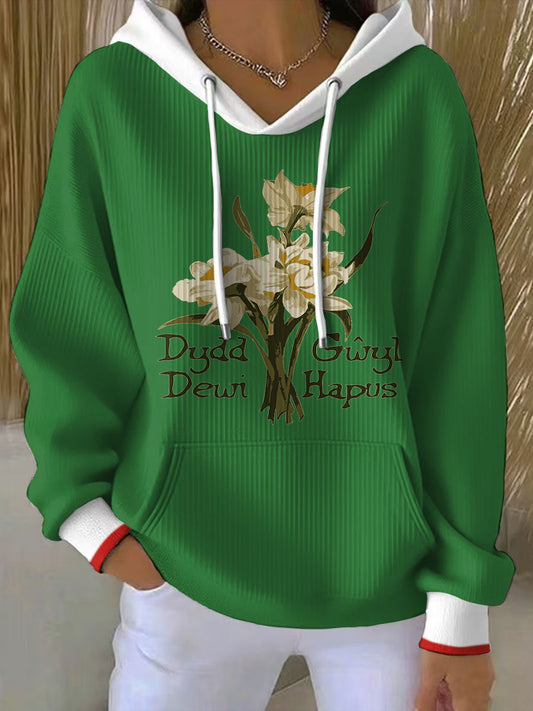 Women's St David's Day Wales Proud Printed Hoodie