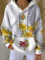 Women's St David's Day Wales Proud Printed Hoodie