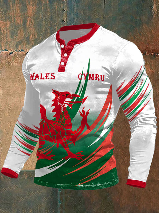Men's Wales Rugby Lover CYMRU Print Tops