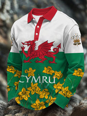 Men's Welsh Rugby Lover Printed Casual Tops