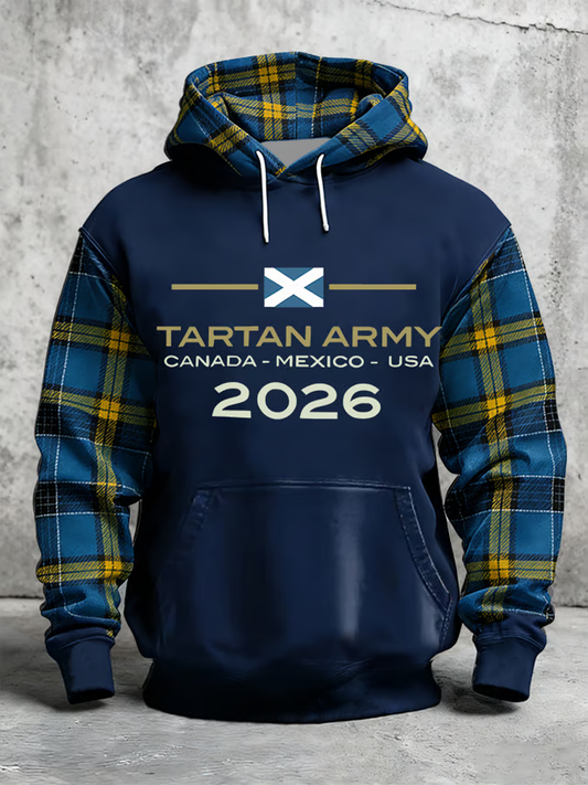 Men's UK Football Lover Scotland 2026 Printed Oversized Drop-Shoulder Hoodie with Pockets