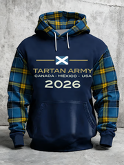 Men's UK Football Lover Scotland 2026 Printed Oversized Drop-Shoulder Hoodie with Pockets