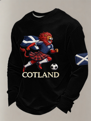 Men's UK Football Lover Scotland Printed Waffle Long Sleeve Top