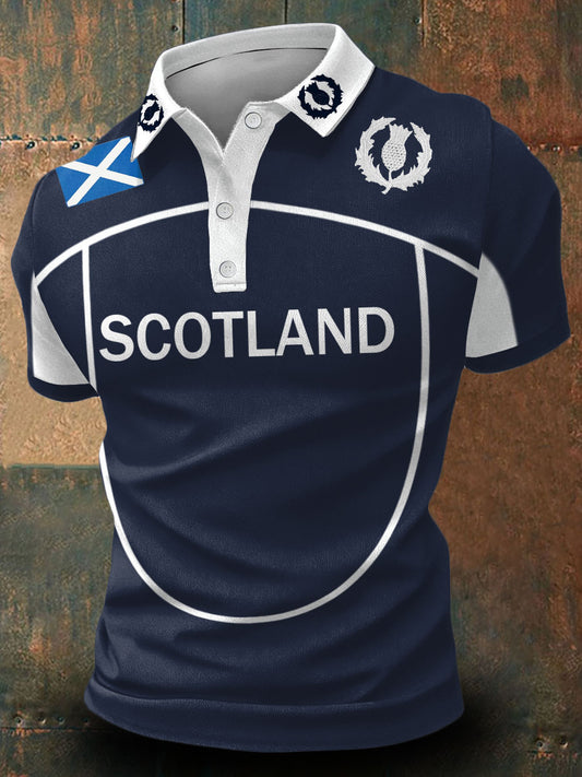 Men's Scotland Rugby Lover Printed Casual Tops
