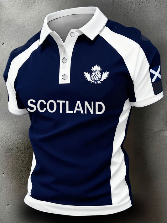Men's Scotland Rugby Lover Printed Casual Tops