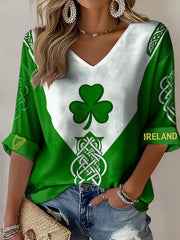 Women's Ireland Rugby Lover Printed Waffle T-shirt