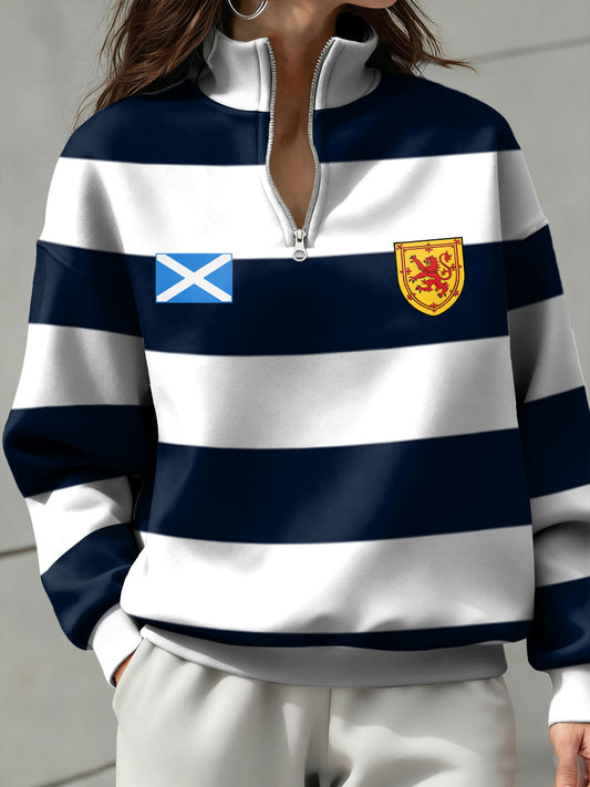Women's Scotland Football Lover Tartan Army Printed Sweatshirt