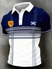 Men's Scotland Football Lover Tartan Army Printed Casual Tops