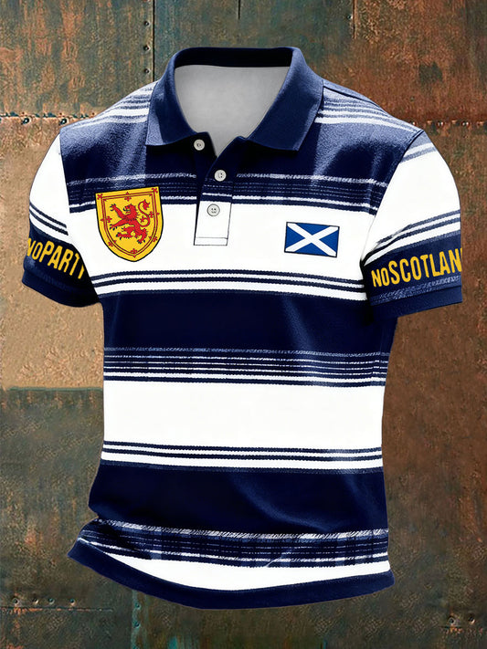 Men's Scotland Football Lover Tartan Army Printed Casual Tops