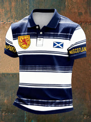 Men's Scotland Football Lover Tartan Army Printed Casual Tops