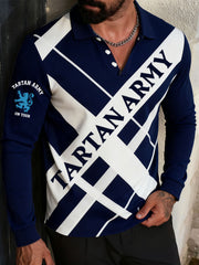 Men's Scotland Football Lover Tartan Army Printed Casual Tops