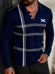 Men's Scotland Football Lover Tartan Army Printed Casual Tops