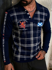 Men's Scotland Football Lover Tartan Army Printed Casual Tops