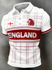 Men's England Lions Football Lover Printed Casual Tops