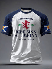 Men's Scotland Football Lover Tartan Army Printed T-shirt