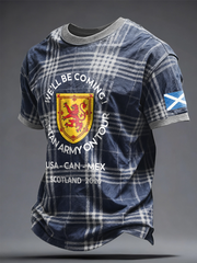 Men's Scotland Football Lover Tartan Army Printed T-shirt