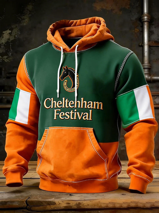 Men's Cheltenham Festival Print Hoodie with Pocket