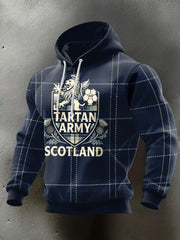 Men's Scotland Football Lover Tartan Army Printed Hoodie