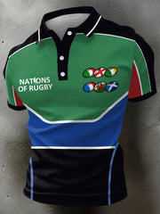 Men's Rugby Lover Nations Printed Casual Tops