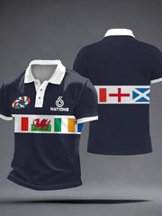 Men's Rugby Lover Nations Printed Casual Tops