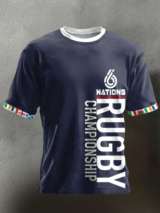 Men's Rugby Lover Nations Printed T-shirt