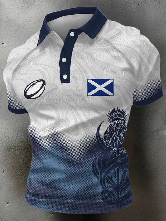 Men's Scotland Rugby Lover Printed Casual Tops