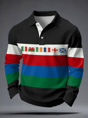 Men's Nations of Rugby Lover Printed Casual Tops
