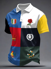 Men's Nations of Rugby Lover Printed Casual Tops
