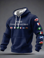 Men's Nations of Rugby Lover Printed Hoodie