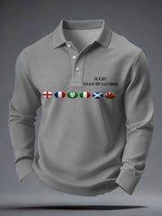 Men's Nations of Rugby Lover Printed Casual Tops