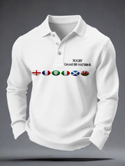 Men's Nations of Rugby Lover Printed Casual Tops