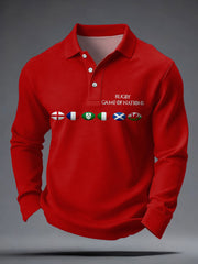 Men's Nations of Rugby Lover Printed Casual Tops