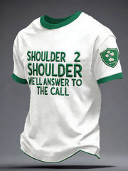 Men's Ireland Rugby Lover Shouler 2 Shoulder Printed T-shirt