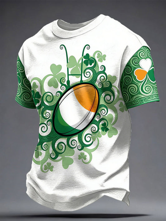 Men's Ireland Rugby Lover Shouler 2 Shoulder Printed T-shirt