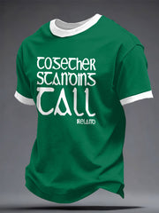 Men's Ireland Rugby Lover Shouler 2 Shoulder Printed T-shirt